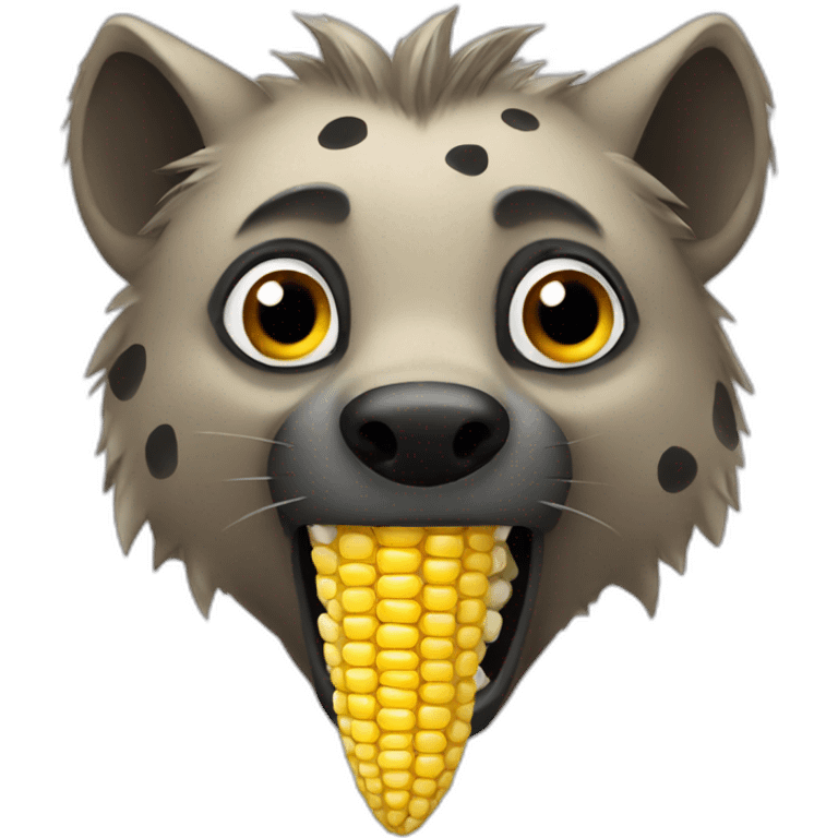 Hyena eating corn emoji