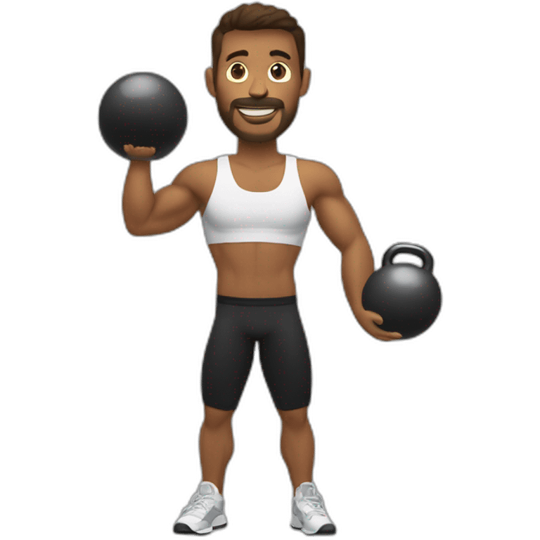 deportista con una kettlebell emoji