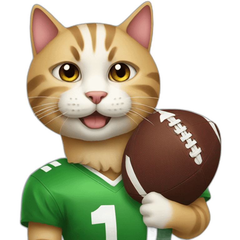 cat with football cat emoji