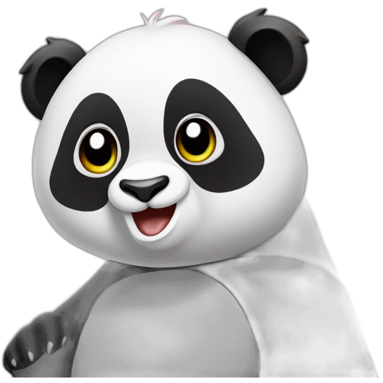 Panda sur pingouin emoji