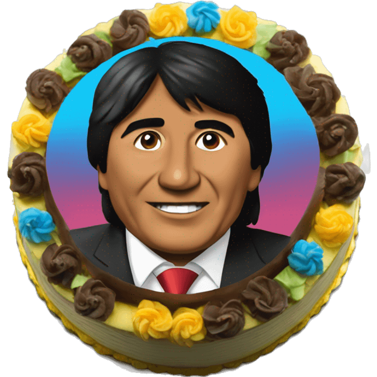 evo morales in a cake emoji