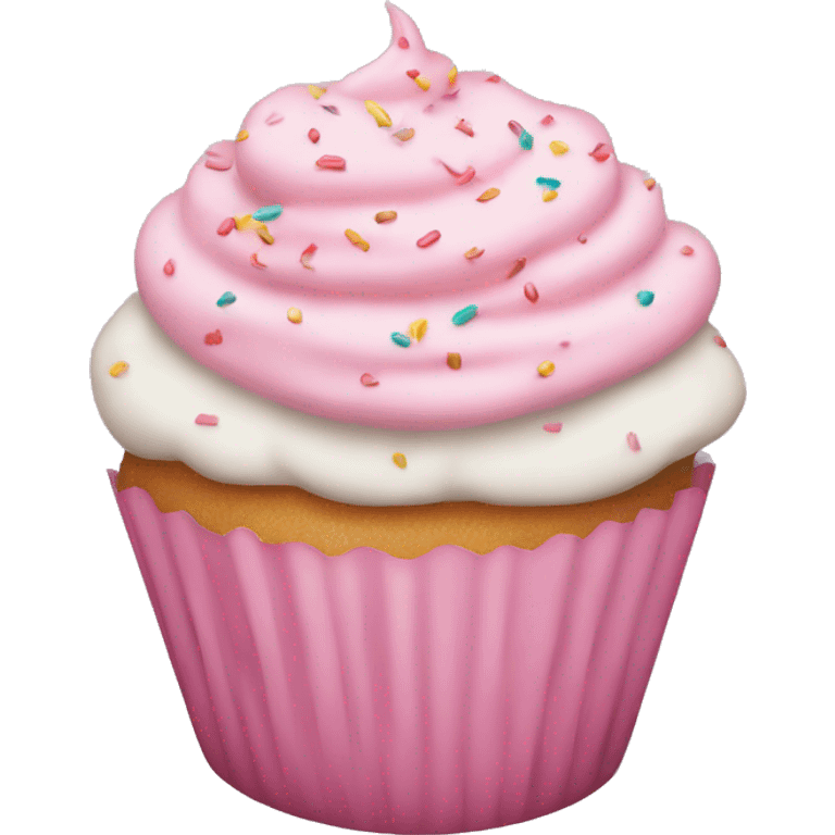 baby pink cupcake with sprinkles  emoji