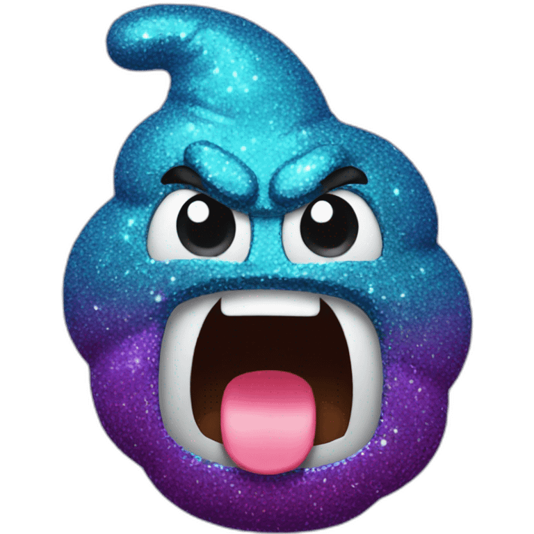 Angry glitter poo emoji