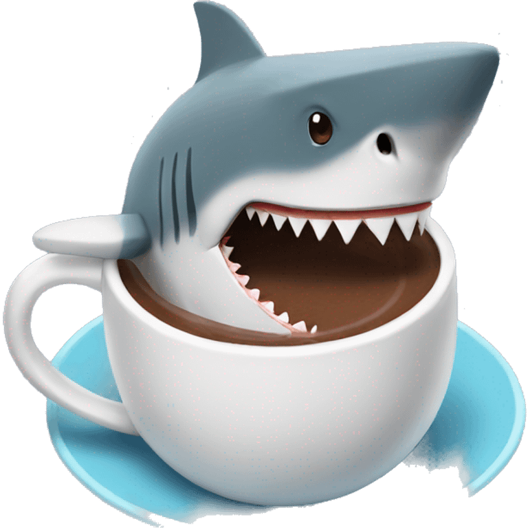 shark drinking hot chocolate emoji