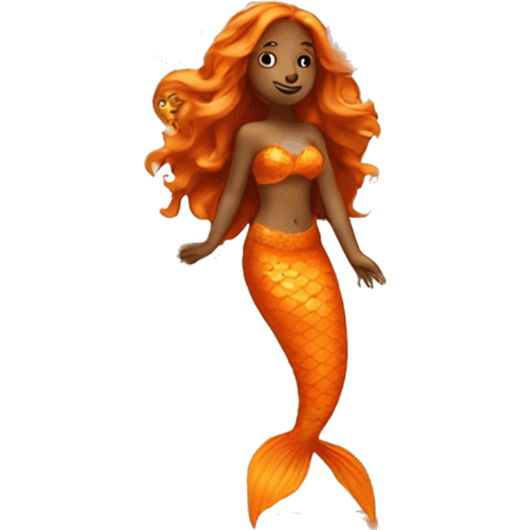 orange mermaid poses emoji