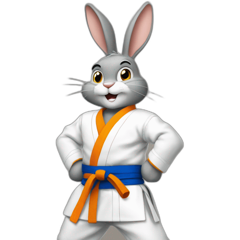 Bugs Bunny wearing a Jiu-Jitsu gi emoji