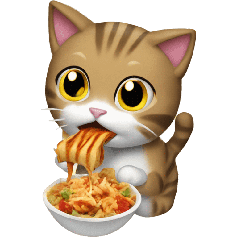 Cat eating shawarma  emoji