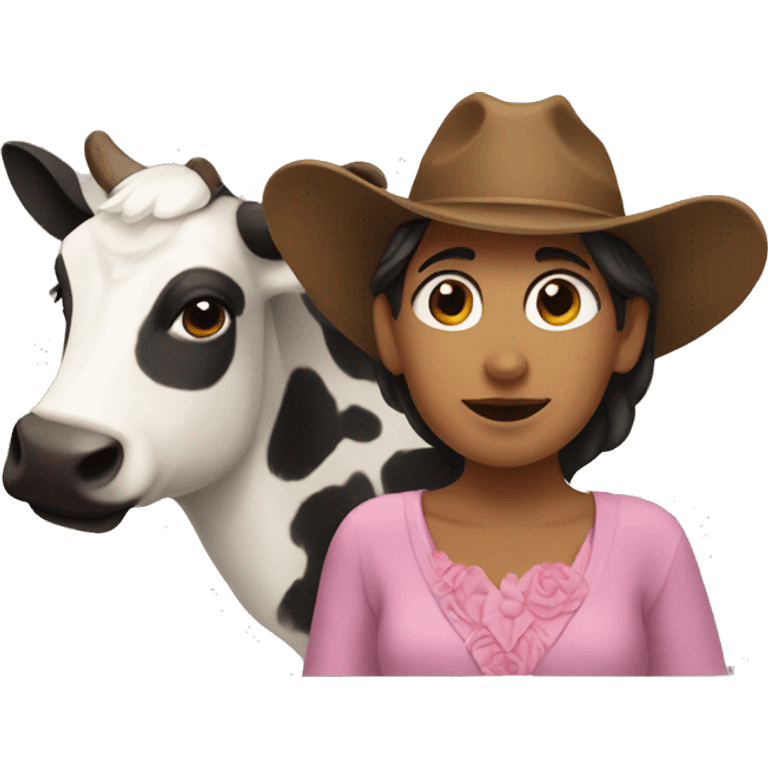 Una vaca enamorada emoji