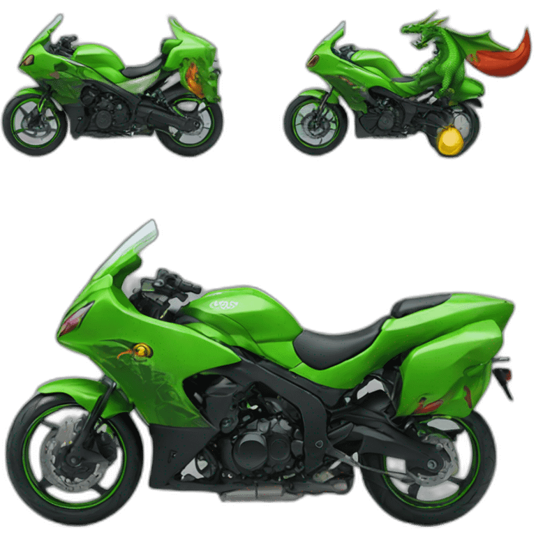 Dragon ride a Kawasaki  emoji