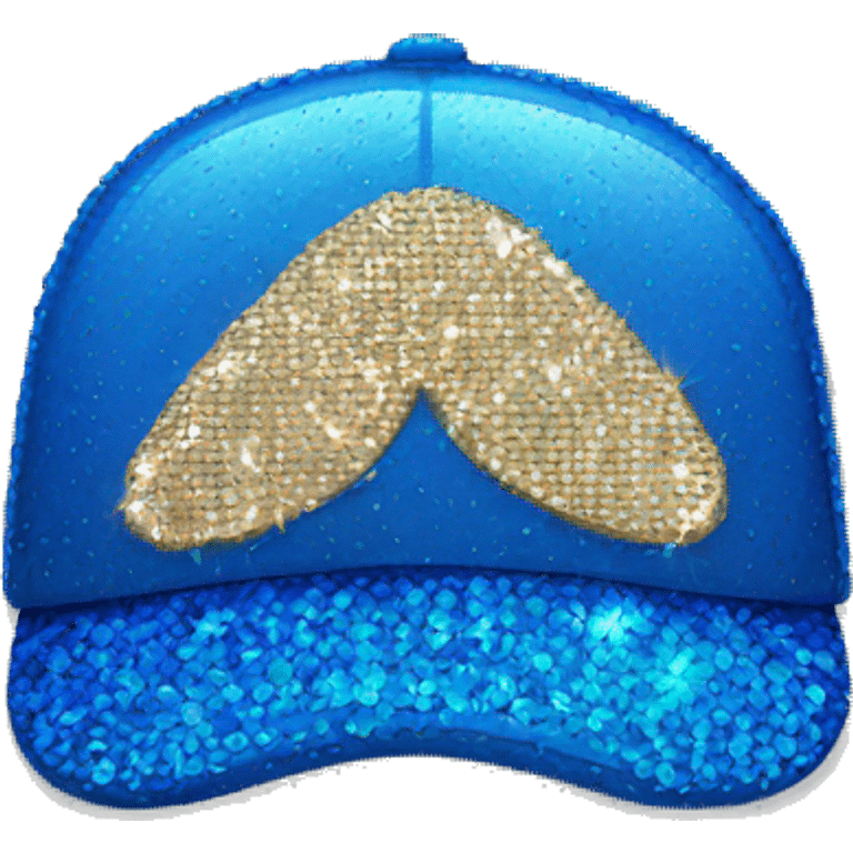 blue cap with sequins emoji