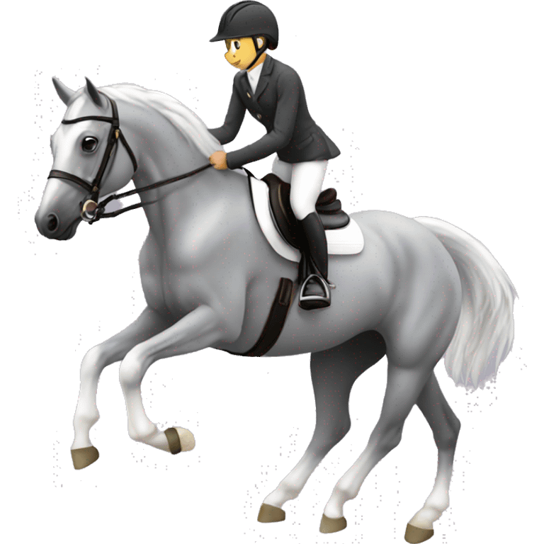 Grey showjumping pony emoji