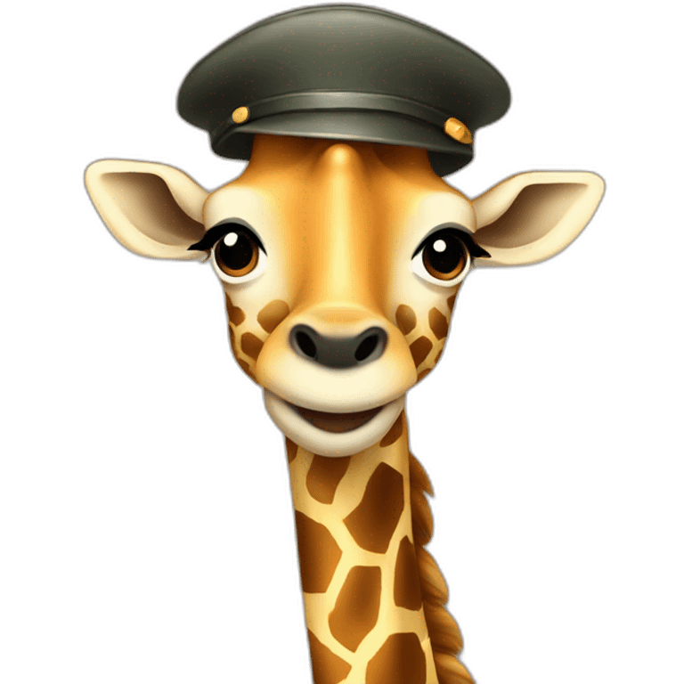 giraffe with beret emoji