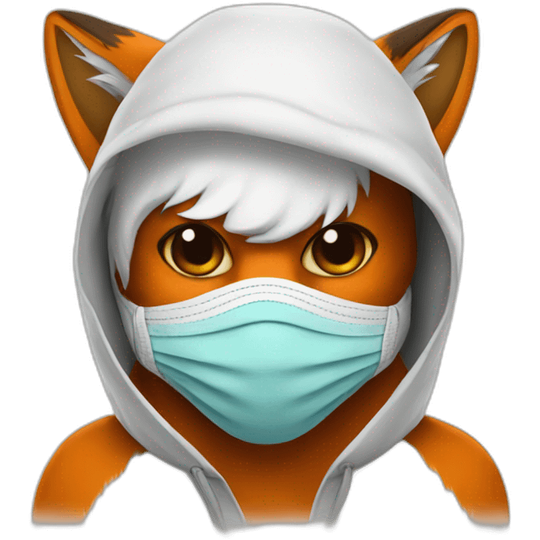 fox with a sick mask emoji