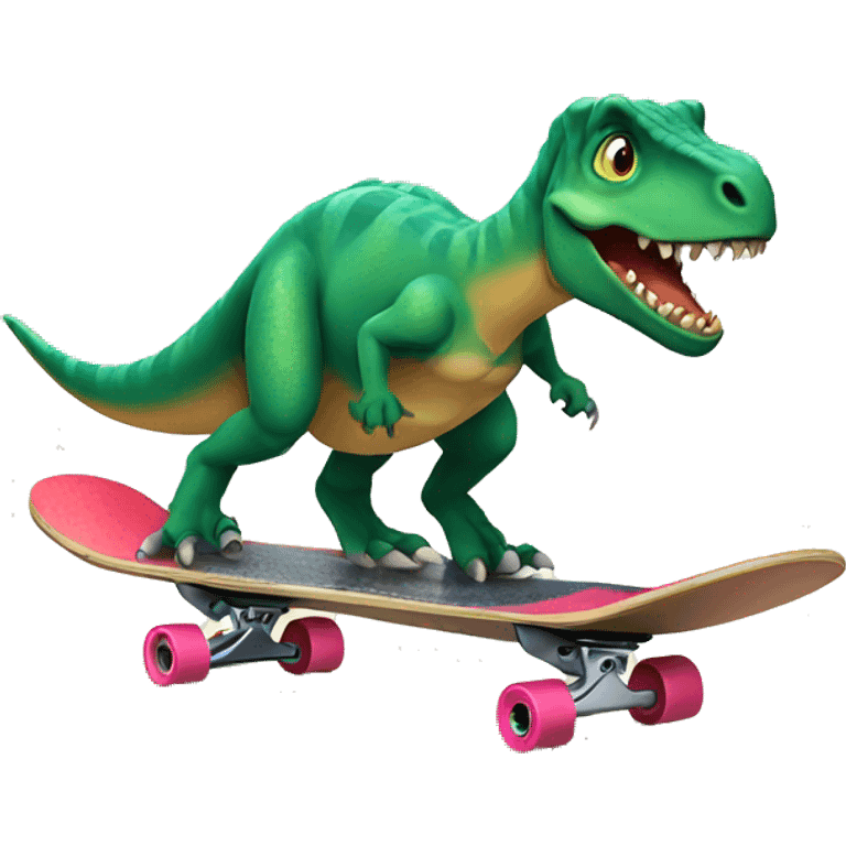 dinosaur on a skateboard emoji