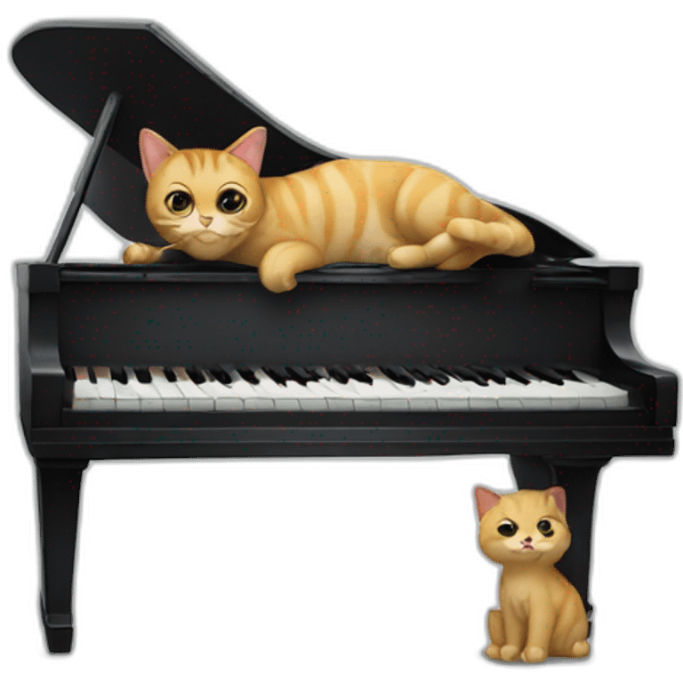 Cat play the piano emoji