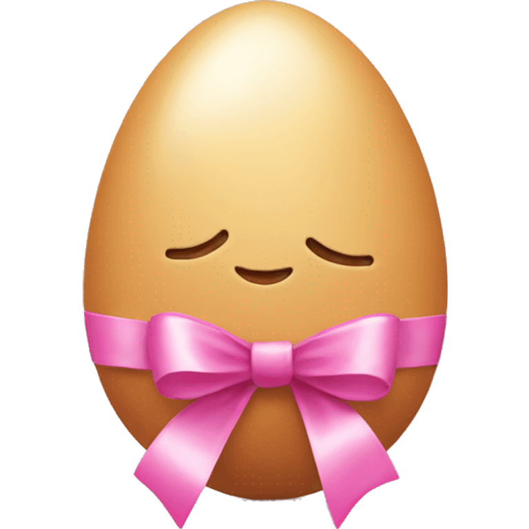 Egg with a pink bow emoji