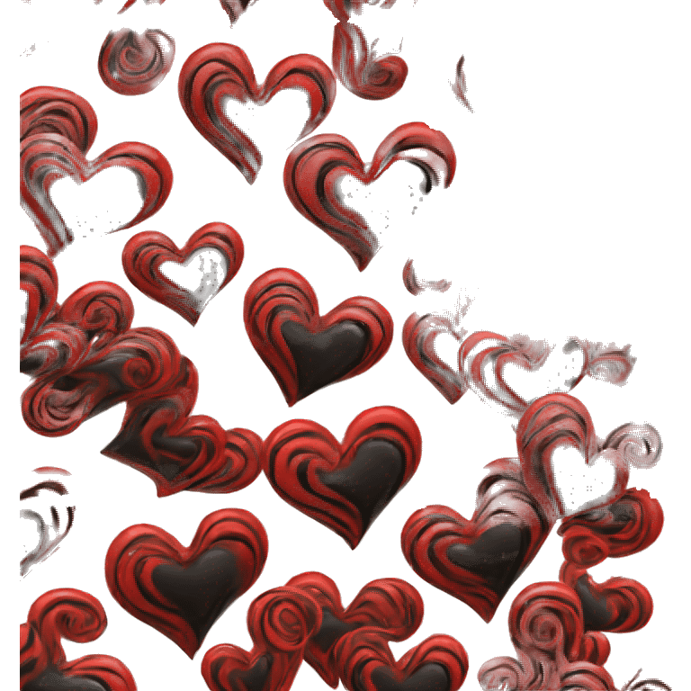 Black and red swirled heart  emoji