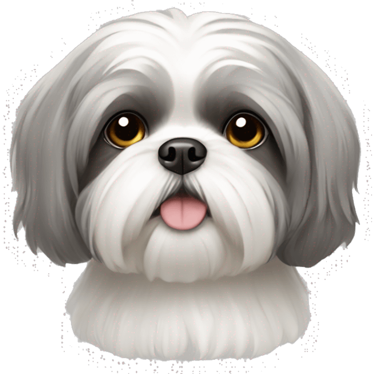 Gray and white shih tzu  emoji