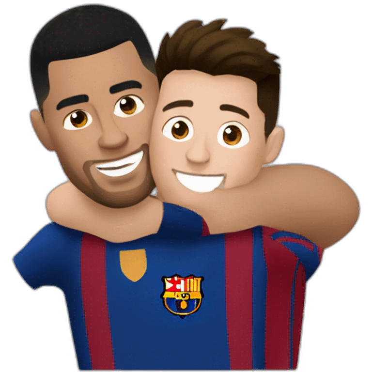 Hug between Ronaldo and Messi emoji