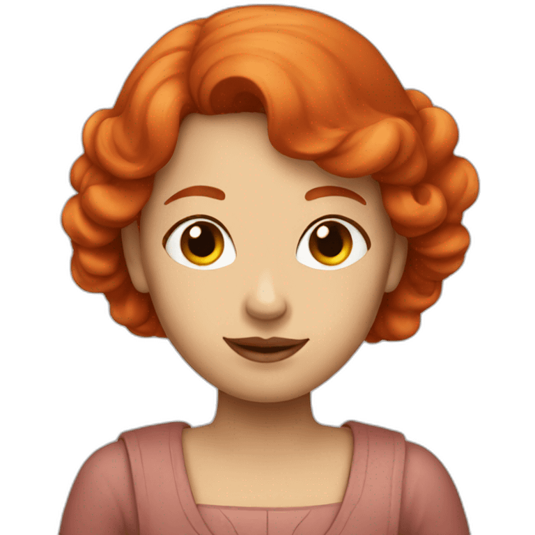 Red hair peace lady emoji