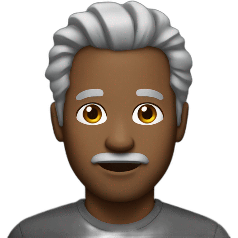 45 years old black  man with grey hair but no facial hair emoji