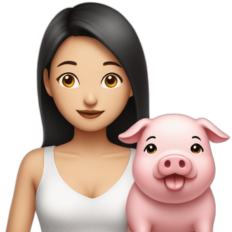 birthday asian girl with pig emoji