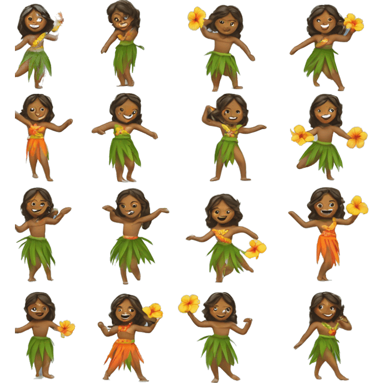 5 hula dancers emoji