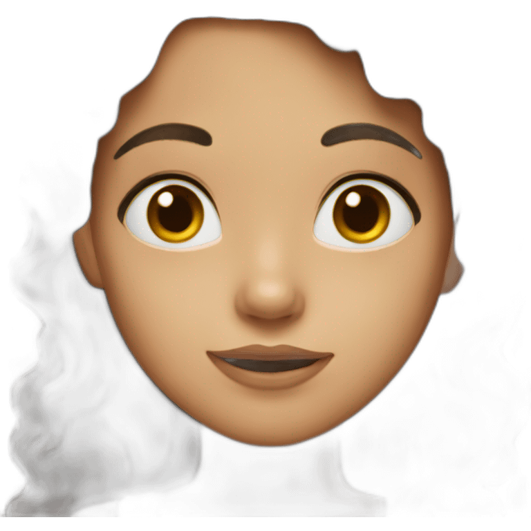 girl with dark brown wavy long hair emoji