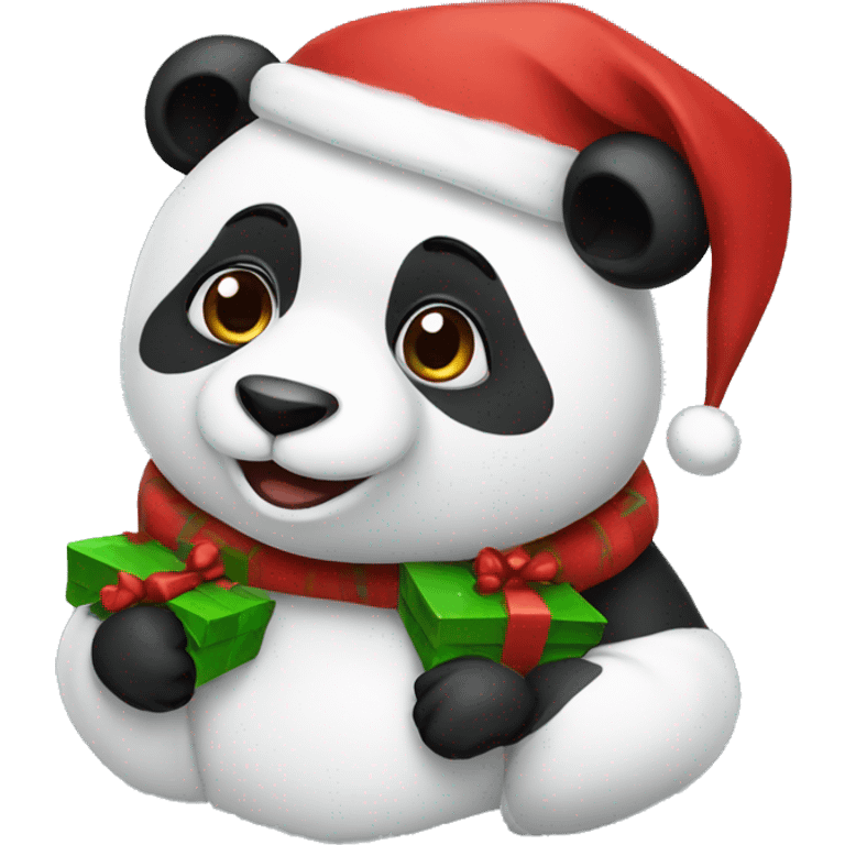 A Christmas panda  emoji