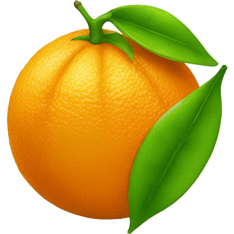 orange with green leaf emoji