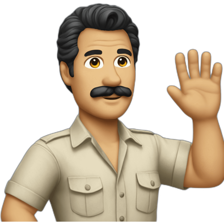 Magnum pi waving emoji