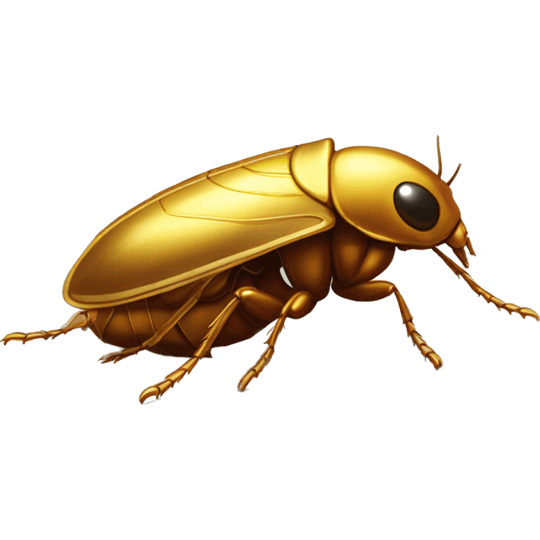 A golden cockroach, with rays of light, all around it, like a 🌟) and with a “capital N” engraved on its abdomen. It must be seen from the front like 🪳 but it must be all Golden emoji