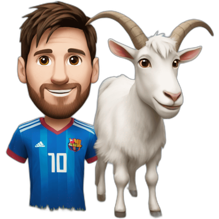 Lionel Messi with a goat emoji