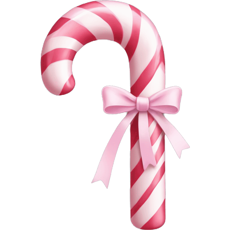 Pinky candy cane with bow emoji