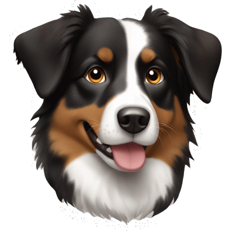 Black, brown and white Australian shepherd  emoji