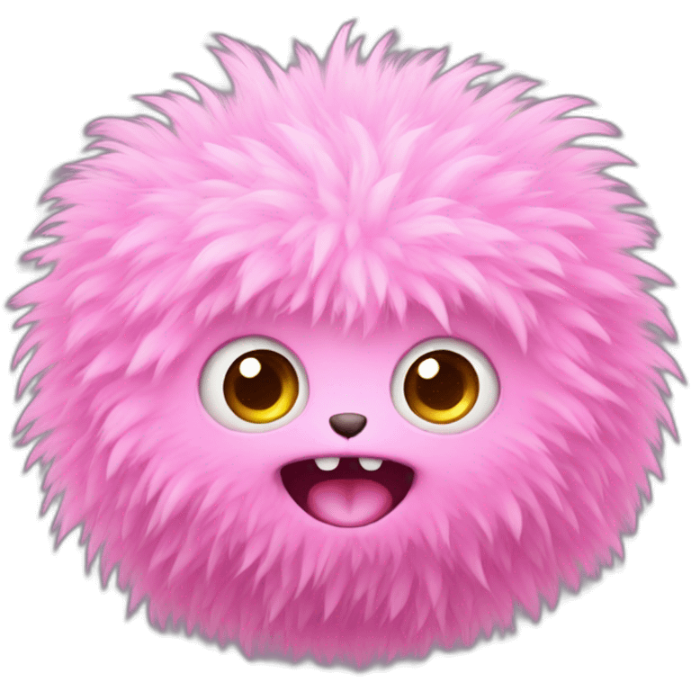 Cute pink fluffy monster emoji