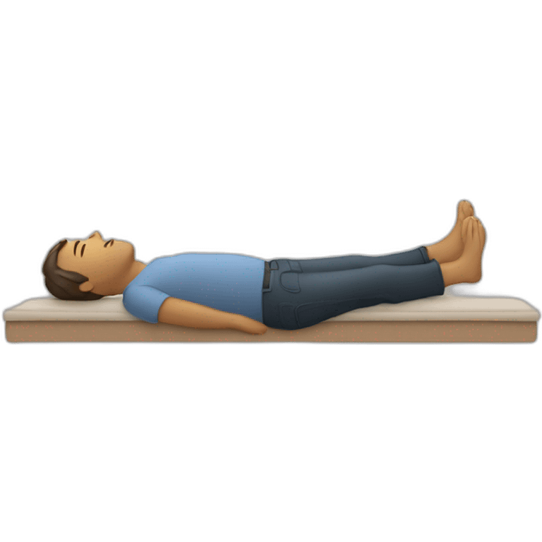 Man laying horizontal, floating  emoji