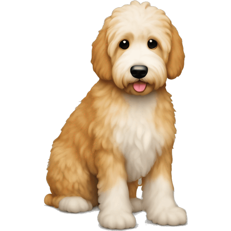 Goldendoodle white with orange goldendoodle emoji