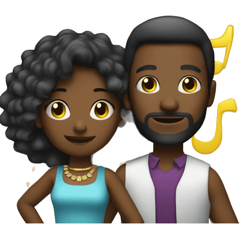 Man and girl vibing in disco  emoji