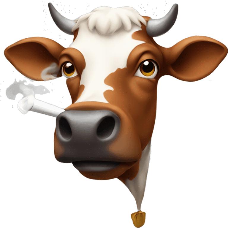 Smoking cow emoji