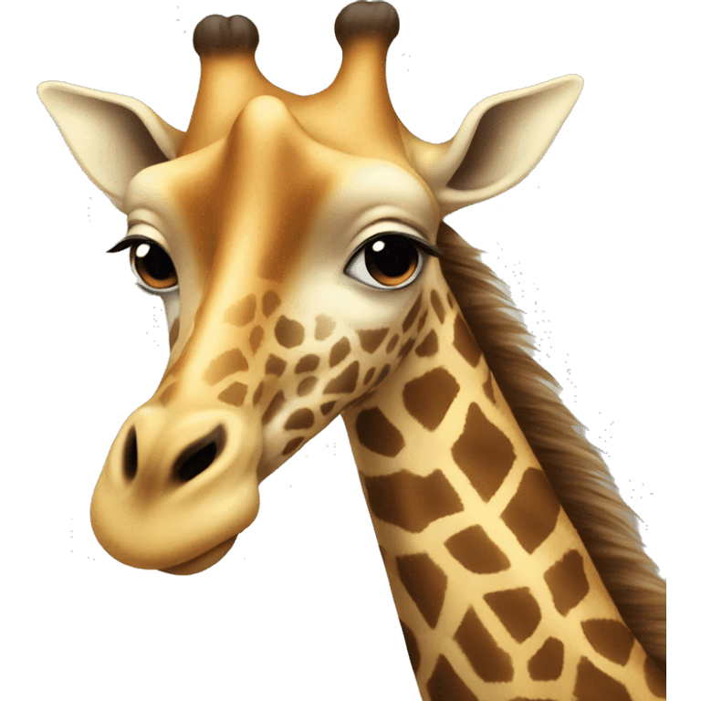 Giraffe with long hair like a woman  emoji