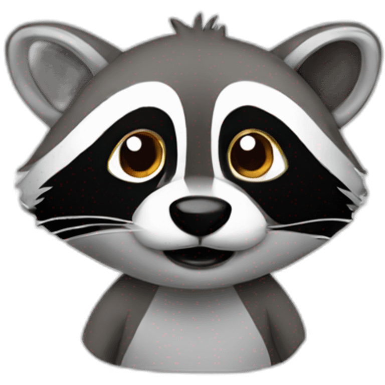 Racoon making a drawing emoji