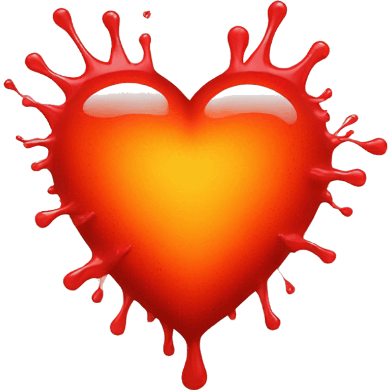 bleeding red heart glowing red-orange emoji