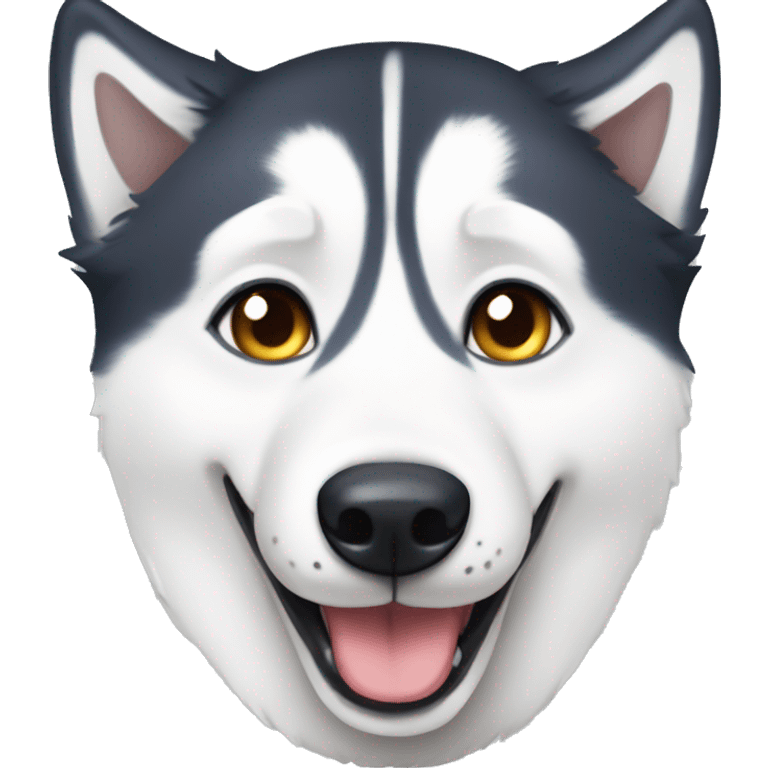 Husky with heterochromia smiling emoji