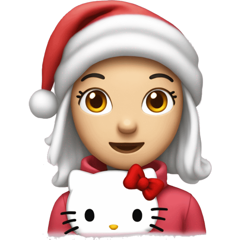 Hello kitty with a Santa hat emoji