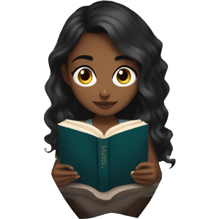 Girl reading ACOTAR book emoji