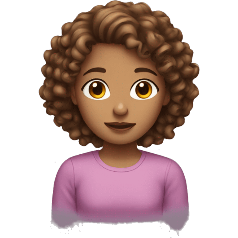 girl with brown curly hair emoji