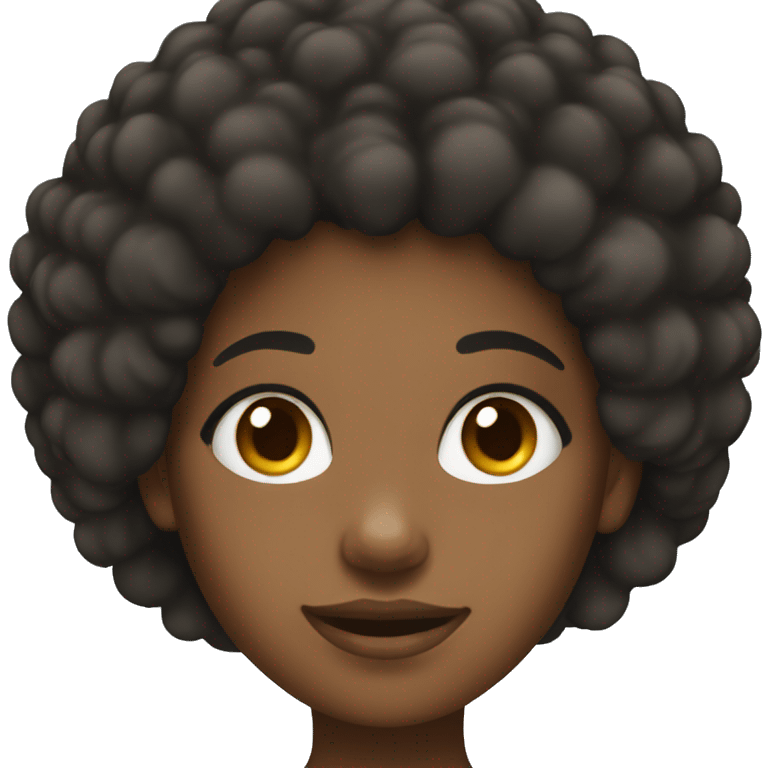 A black teen girl with afro hair emoji