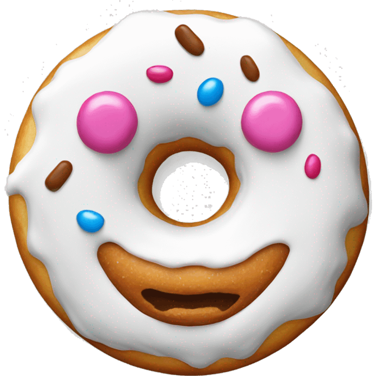 Donut in white glaze emoji