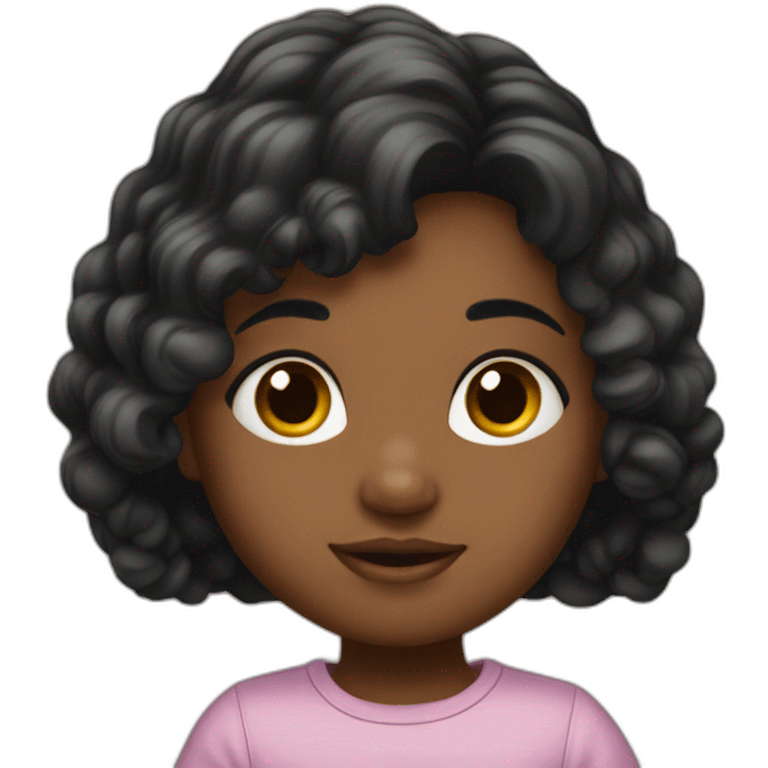 Una bebé con cabello negro  emoji